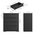 thumbnail image 3 of Homfa 4 Drawers Dresser, Modern Wood Chest of Drawers for Bedroom Hallway Living Room, Black, 3 of 8