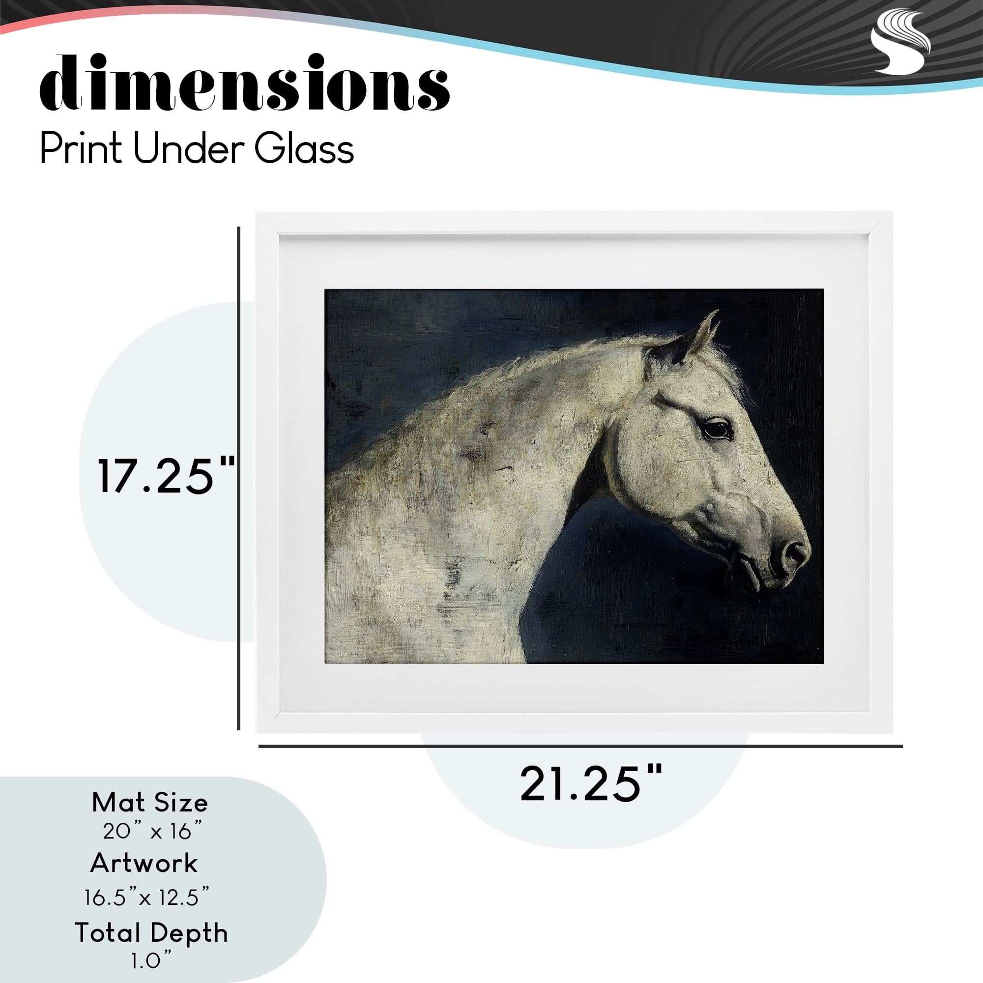 Stupell Industries Equine On The Blue Night White Framed Print Under Glass, design by Svetlana Aleynikova