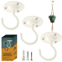 NACETURE Ceiling Hooks for Hanging Plants White 3 Pcs, Plant Hanger Indoor