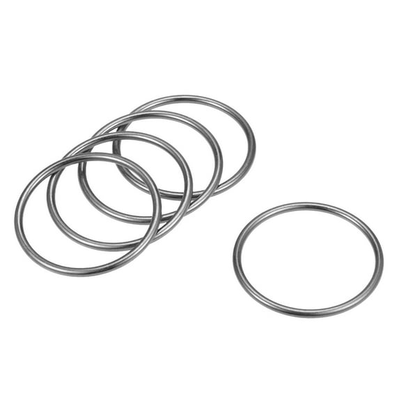 5Pcs O Ring Buckle 1.8-Inch(45mm) Zinc Alloy O-Rings Black for Hardware Bags Craft DIY Accessories