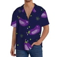 thumbnail image 3 of Disketp Men's Hawaiian Eggplant Print Shirts Button Down Holiday Beach Shirts-XX-Large, 3 of 7