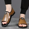 thumbnail image 2 of Brown Sandals For Mens Breathable Soft Sole Slip On Design With Open Toe For Casual Wear And Outdoor Use In Spring Summer Seasons Size 39, 2 of 9
