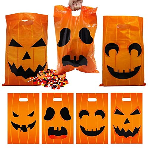 Lulu Home Halloween Candy Bags, Jack O Lantern Goody Bags for Trick or Treat, Halloween Party Favour Tote Bags 72PCS