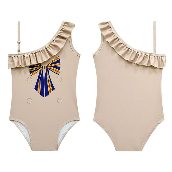 Girls Bowknot Cartoon One-Pieces Swimsuit Summer Bathing Suit Swimwear