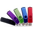 thumbnail image 1 of Paquete de 5 memorias USB ENUODA de 32 GB, memorias USB 2.0 de alta velocidad de metal giratorio multicolor (rojo, verde, negro, azul, morado), 1 of 5