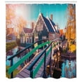 thumbnail image 3 of Ambesonne Netherlands Shower Curtain, Dutch Village Zaanstad, 69"Wx84"L, Multicolor, 3 of 3