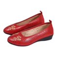 thumbnail image 3 of Women's Wedge Cut-Out Flats Breathable Soft Sole Slip-On Casual Summer Footwear Red 41, 3 of 9