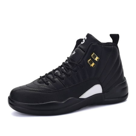 Mens High Top Sneakers Shoes Hidden Heel Trainer Boots Athletic Basketball