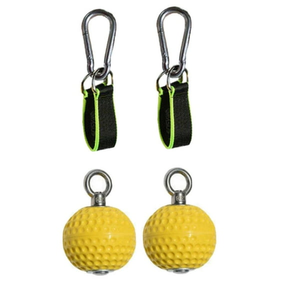 jinwen 2x Solid Pull Up Balls Finger Hands Grip Power Wrist Strength Trainer Ball Strap