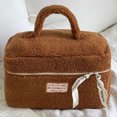 thumbnail image 3 of Bolsa de maquillaje peluda de gran capacidad bolsa de cosas peludas con cremallera bolsa de almacenamiento suave y bonita, 3 of 6