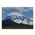 thumbnail image 1 of Mt Rainier Cutting Board, Cloudy Peak Mountain Snowy and Fluffy Stratovolcano and Dense Woods Photo, Decorative Tempered Glass Cutting and Serving Board, in 3 Sizes, by Ambesonne, 1 of 2