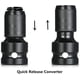 thumbnail image 5 of Paquete de 2 adaptadores de llave de vaso hexagonal de 1/2 "cuadrado a 1/4", convertidor de mandril de trinquete de impacto de liberación rápida y toma de portapuntas de destornillador, 5 of 5