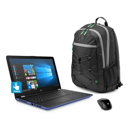 HP 15-bw032WM 15.6″ Touch Laptop Bundle, AMD A12-9720 Quad Core, 8GB RAM, 1TB HDD + Wireless Mouse and Backpack