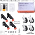 thumbnail image 2 of Workbench Caster Kit with Removable Mounting Plate Retractable Caster Set, 2 of 4
