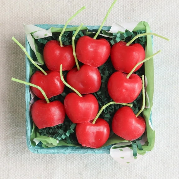 Handmade Beeswax Cherry Birthday Candles, Unique