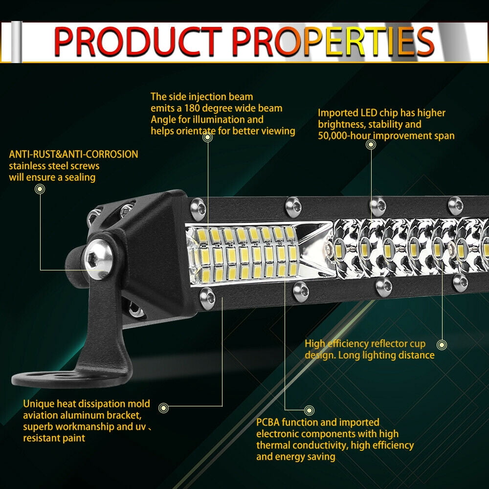 INTELIVE 20inch 120W Led off Road Work Light Bar LED Light Bar + 4x 4inch Spot Pods Driving Fog Lights Boat UTE Truck ATV 4WD for Jeep Truck SUV Car