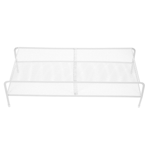 OULII White Dual Layer Desk Monitor Stand with Extra Storage Organizer for Home Office and Workspace