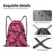 thumbnail image 4 of Fotbe Pink Butterfly Bolsa Mochila con Cordón Estampada, Bolsa de Gimnasio Deportiva, Bolsa Cinch, Bolsa con Cordón para Hombres y Mujeres-Medium, 4 of 6