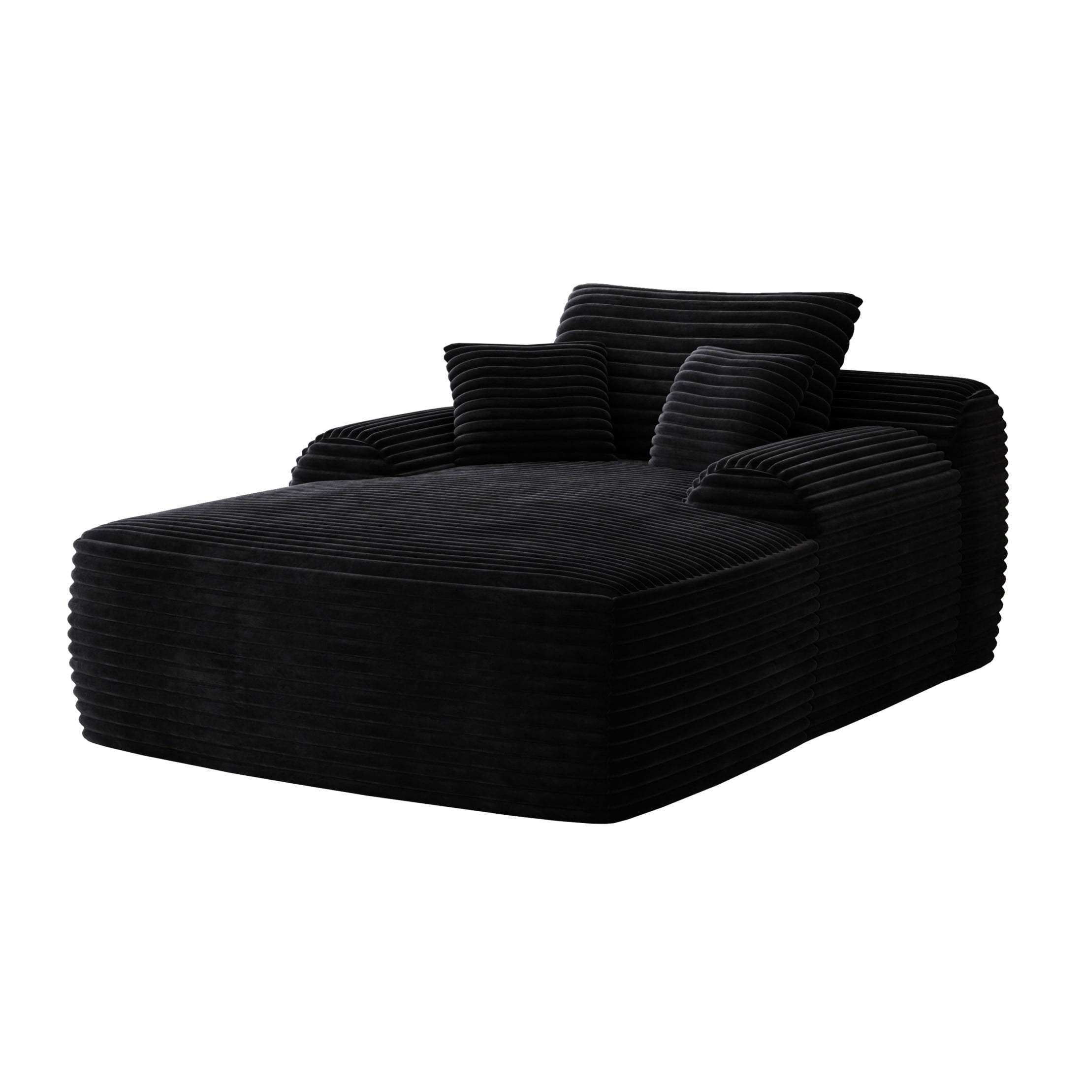 Gewnee Cloud-Like Modern Chaise Lounge Sofa Bed with Corduroy Fabric and Spring Foam Filling – No Assembly Required for Living Room,Dorm or Cozy Corners