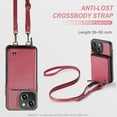 thumbnail image 2 of for iPhone 15 Plus Case Wallet, Crossbody Zipper Purse Handbag with RFID Blocking Card Slots Kickstand, Detachable Shoulder Lanyard Flip Style PU Leather Shockproof Case for iPhone 15 Plus,Red, 2 of 9