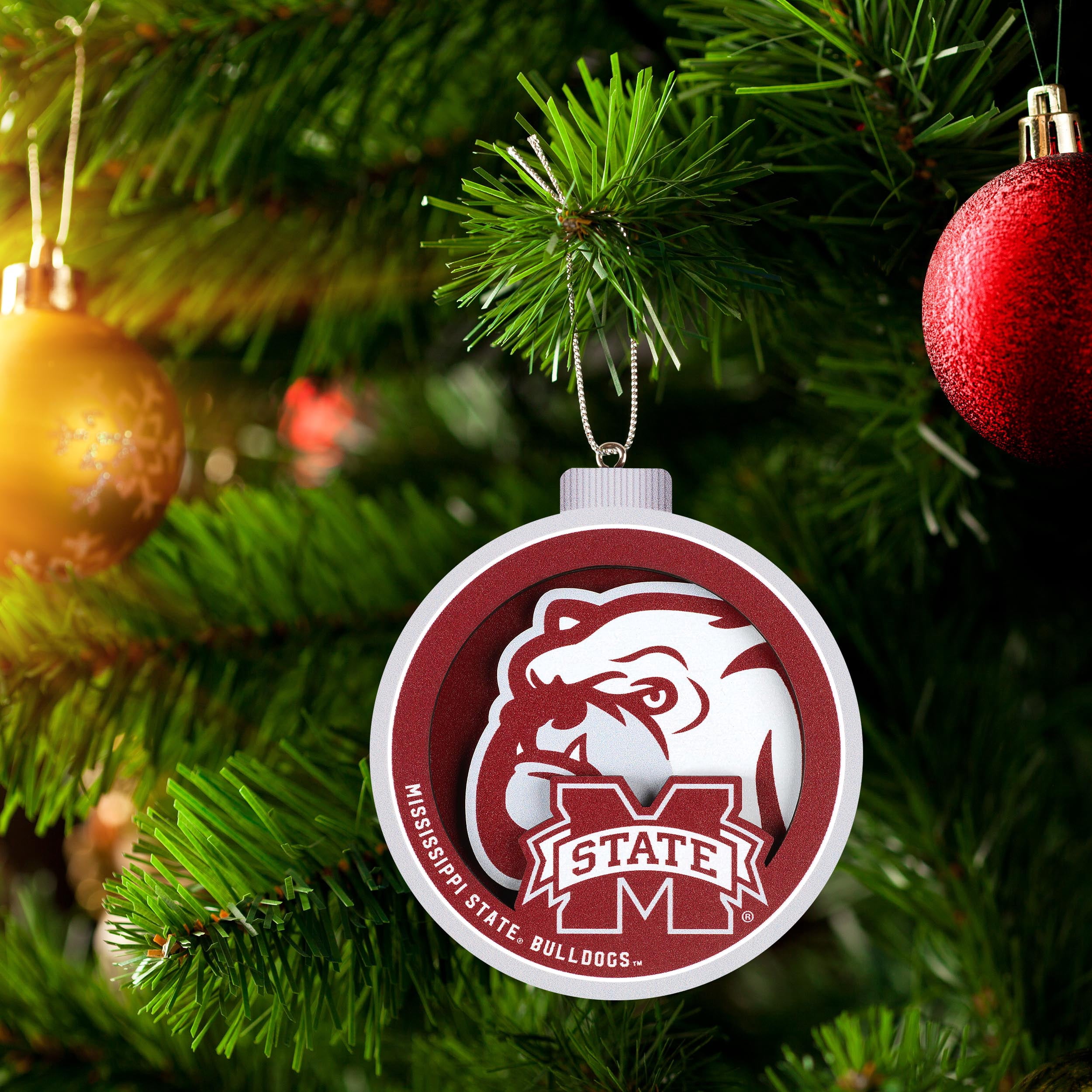 YouTheFan NCAA Mississippi State Bulldogs 3D Logo Series Ornament