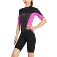 thumbnail image 2 of Greeniant Traje de buceo de alta eficiencia a prueba de frío de una pieza estilo de manga corta transpirable agradable a la piel traje de baño clásico Deportes acuáticos Mujer Rosa SG Greeniant OD020692-23, 2 of 6