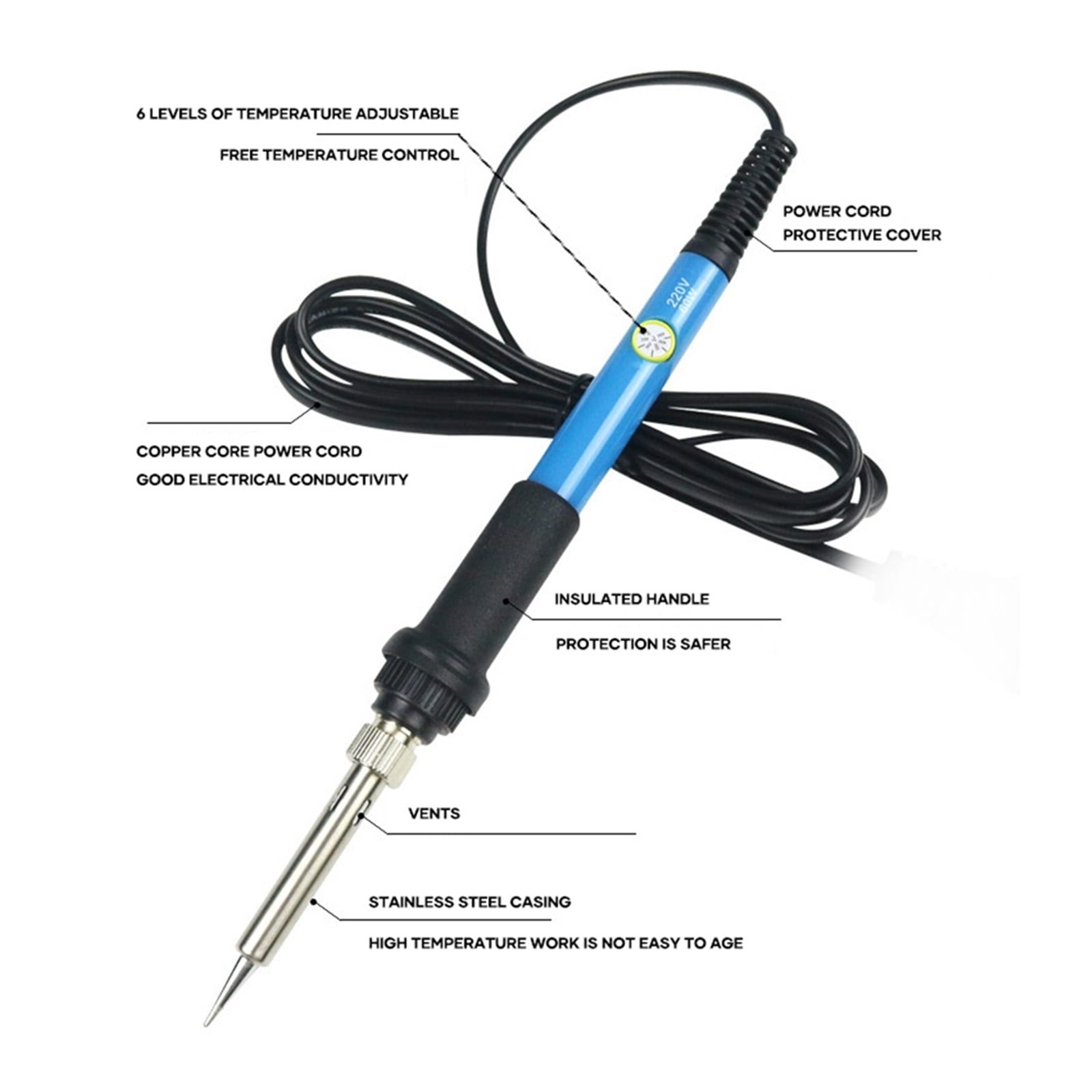 Electric Soldering Iron Adjustable Temperature Internal Heating,Solder Iron Tip Kit Welding Pencil Repair Tools,welding Tools ,Accurate Temperature Control