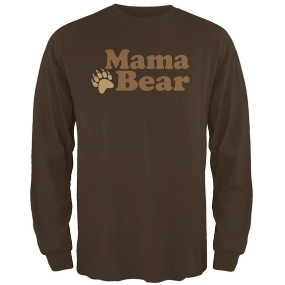 Mothers Day Mama Bear Mens Long Sleeve T Shirt Brown 2XL