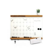 Glassencorque Magnetic Glass Dry-Erase & Cork Board Medium Monthly Memo