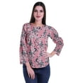 thumbnail image 2 of Moomaya Printed Button Placket Full Sleeve Top Round Neck WoMen's Casual Summer Tunic, 2 of 6
