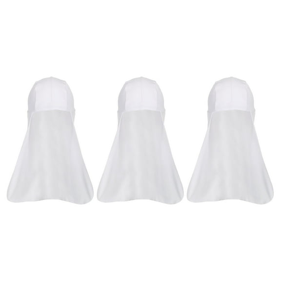 Uxcell Sun Shade Hat Neck Shade, 3 Pack Cooling Skull Cap Fishing Hats for Hiking, White