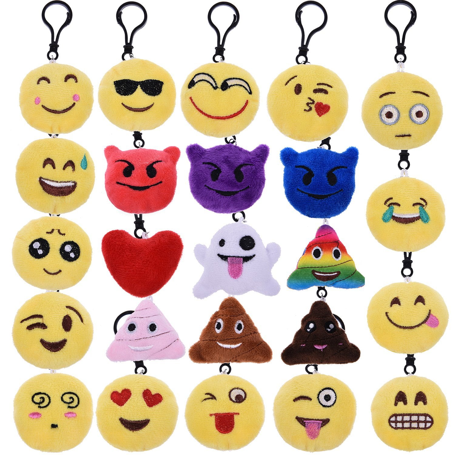NEW SMILEY FACES Smiling KEYCHAINS / KEY RINGS Emoticon Emoji Sad Devil 