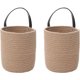 thumbnail image 2 of Juego de 2 cestas para plantas tejidas con cuerda de algodón, cestas tejidas para colgar en la pared para dormitorio, oficina, cocina, jardín, patio, 2 of 5
