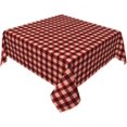 thumbnail image 1 of Nappe Carrée 54 x 54 Pouces, Nappe Carrée à Carreaux Rouges pour Cuisine, Anti-Taches d'Huile, Nappe en Polyester pour Salle à Manger, Fête, Buffet, Mariage, 1 of 8