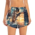 thumbnail image 2 of Balery Sailing Dancing Dolphin Pantalones cortos deportivos para mujer con forro y dos bolsillos, elásticos, para entrenamiento, gimnasio, yoga-XX-Large, 2 of 7