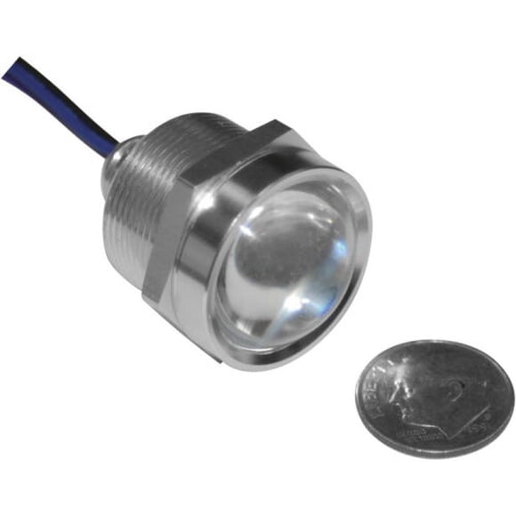Letric Lighting Co. Royal Flush 1in. OD. G2 LED, Polished with White/Amber/Off Switchback (3 Wire)