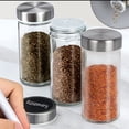 thumbnail image 2 of Baker Boutique 2 Pcs Silver Spice Jars, 3oz Empty Round Spice Containers with Airtight Metal Caps with Shaker Lids (2, clear), 2 of 6