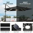 thumbnail image 6 of FLAME&SHADE 10*10FT Square Cantilever LED Umbrella For Your Outdoor Space – Solution-Dyed Fabric, Aluminum Frame, and Innovative 360° Rotation System,Black, 6 of 6