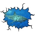 thumbnail image 2 of Shark Wall Decals Hole In The Wall Great White Shark Sticker VWAQ-WC17 (28" H X 36" W), 2 of 2