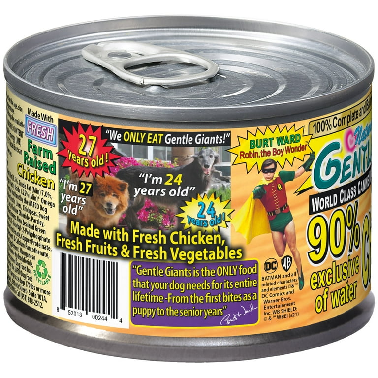 24 Pack Gentle Giants Canine Nutrition 90 Chicken Grain Free Wet