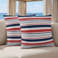 thumbnail image 5 of 24x24 Pillow Covers Set of 2, Red Navy Blue Striped Square Throw Pillow Covers for Couch/Sofa/Living Room, Farmhouse Stripes Modern Abstract Art Decorative Soft Pillowcases for Couch Throw Pillows, 5 of 9