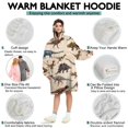 thumbnail image 5 of Wearable Oversized Blanket,Beige Realistic Dinosaurs Pattern Wearable Blanket Hoodie for Adults,Cozy Hooded Blankets with Super Pockets,Super Warm Fuzzy Pullover for Women & Men, 5 of 6