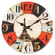 thumbnail image 1 of Reloj de pared con la Torre Eiffel de París, 14 pulgadas, diseño vintage, 1 of 1
