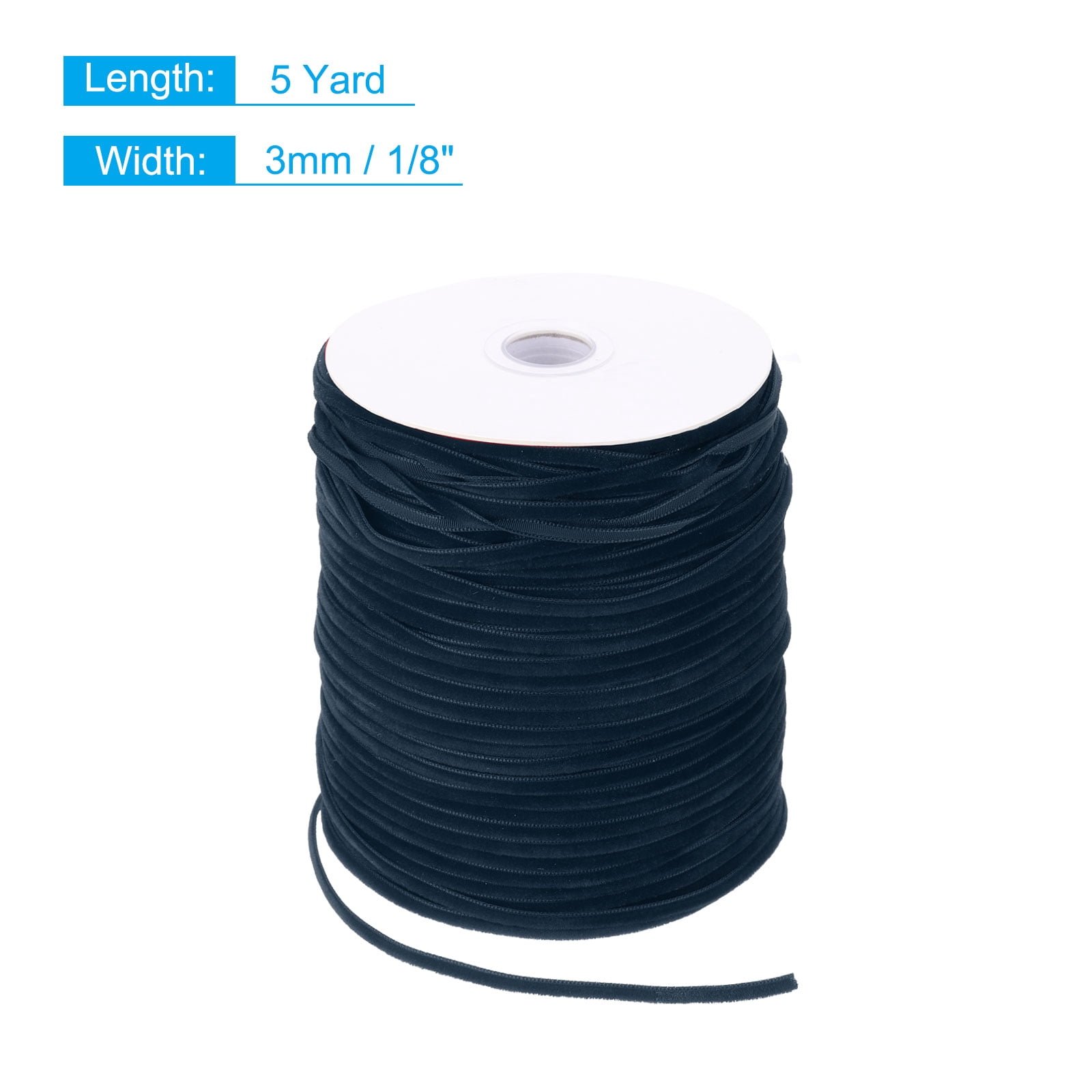 Uxcell Velvet Ribbon Gift Wrapping 200 Yard x 1/8 Inch Navy Blue Single Face Velvet Ribbon Roll for DIY Bouquets Wedding