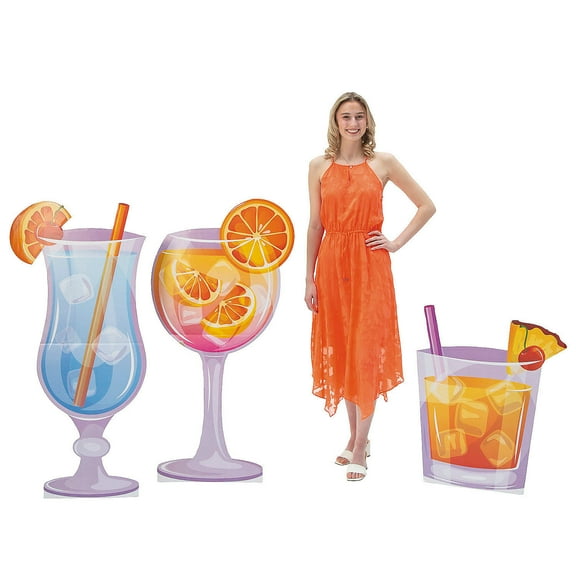 32 1/2" - 52" Cocktail Party Cardboard Cutout Stand-Ups - 3 Pieces