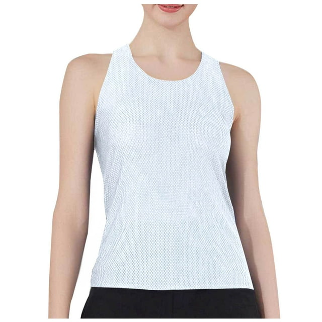 Dealovy Women Workout Tank Top Yoga Mesh Quick Dry Shirts Tops Sleeveless Racerback Gym Top Activewear.