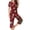 Red, variant on Women's Xmas Capri Pajama Sets Candy Cane Graphic Sleepwear Tunic Top with Capri Pants 2 Piece Cozy Sleep Set