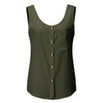 thumbnail image 4 of Sngxgn Womens V Neck Camisole Tank Top Strap Sleeveless T Shirt Casual Loose Vest Blouse(Army Green,XL), 4 of 7