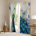 thumbnail image 3 of Feelyou 3D Peacock Animal Curtains Pack of 2 (42x84 Each), Western Flower Floral Curtains Blackout, Vintage Art Fashion Bedroom Curtains, Black Out Curtains Decor, 3 of 6