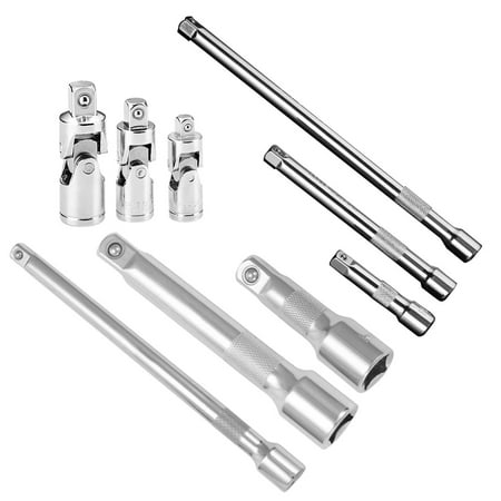 

FarDo 9Pcs Socket Extention Rod 1/4 Inch 3/8 Inch 1/2 Inch Hex Rod Shank Long Handle Sleeve Extension Bar Kit
